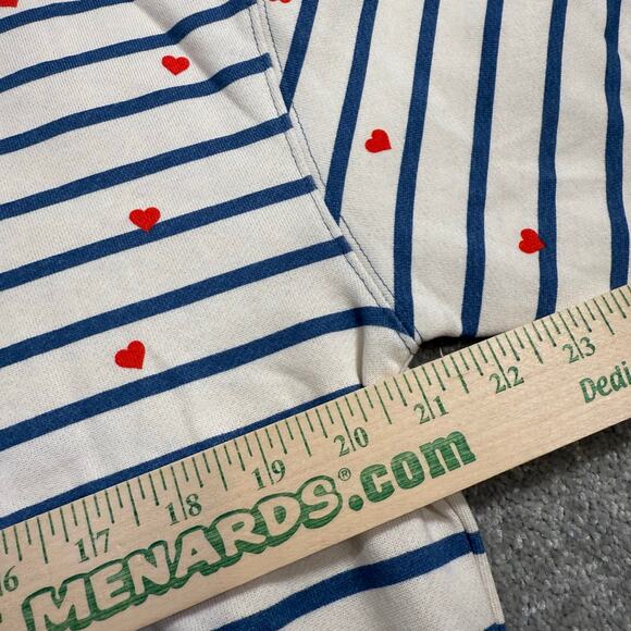 Pact NWT Scattered Hearts Slouchy Sweatshirt Striped Blue Sml Organic Valentines - Picture 10 of 12